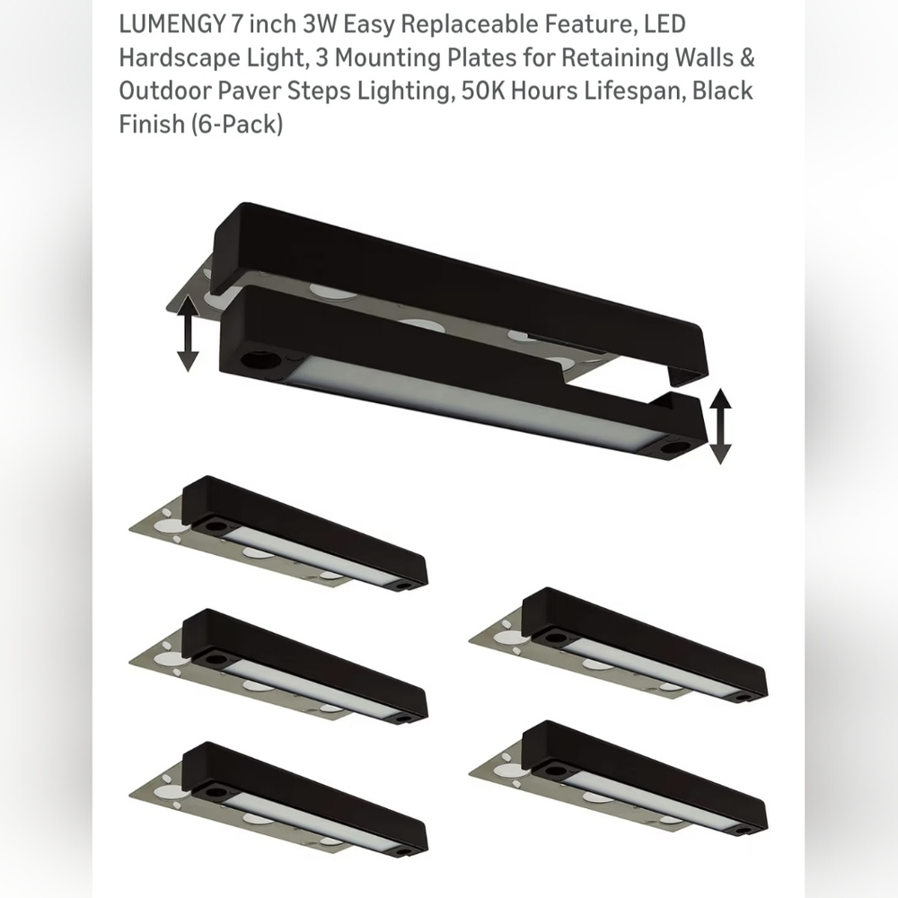Lumengy Black LED Hardscape Light 6-Pack